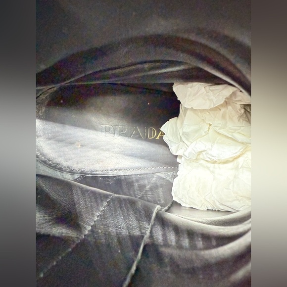 Prada Black leather Lug sole logo Chelsea Boots block heel EU 38.5 - Picture 11 of 16